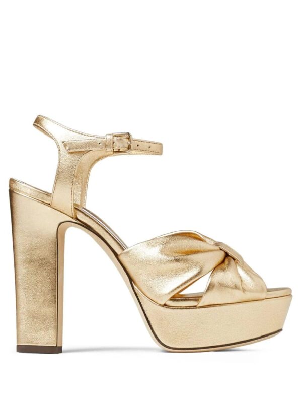 Jimmy Choo  Heloise 120mm metallic-finish sandals
