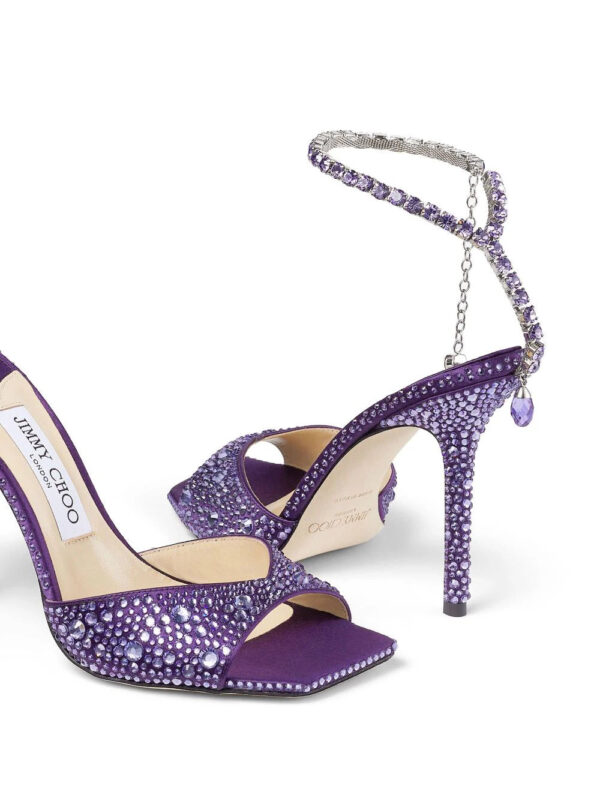 Jimmy Choo  Saeda 100mm crystal-embellished sandals - Image 4