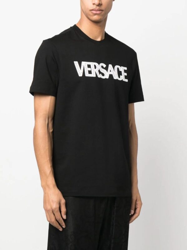 Versace  mesh logo appliqué T-shirt - Image 2