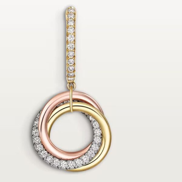 Cartier Trinity earrings, half-paved - Image 3