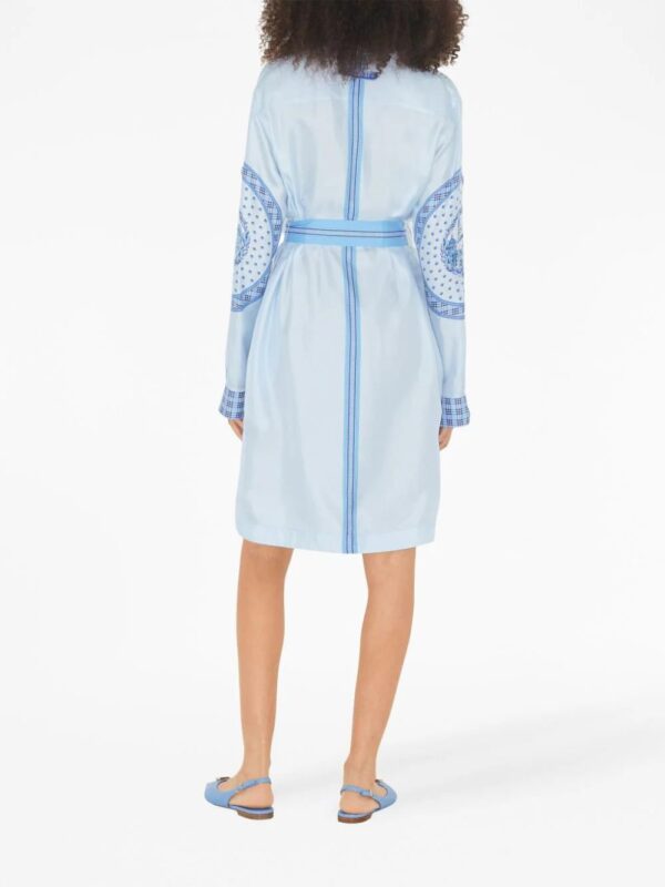 Burberry  monument-print belted silk shirt dress - Image 4