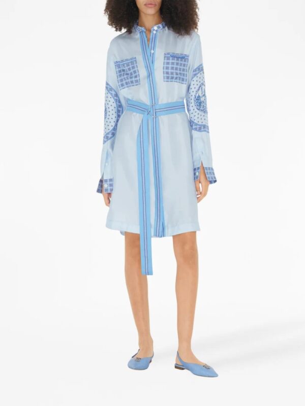 Burberry  monument-print belted silk shirt dress - Image 2