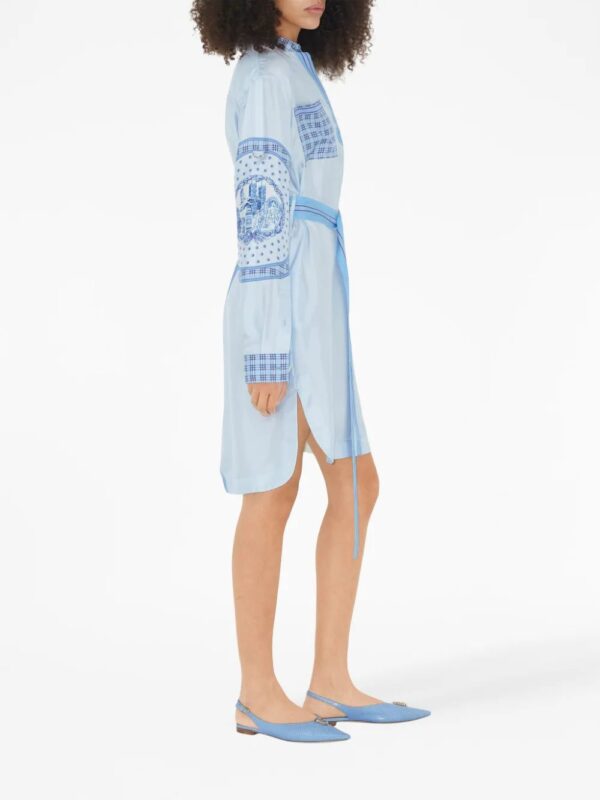 Burberry  monument-print belted silk shirt dress - Image 3