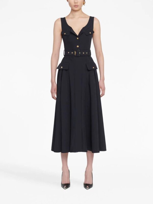 Alexander McQueen  belted wool mididress - Image 2