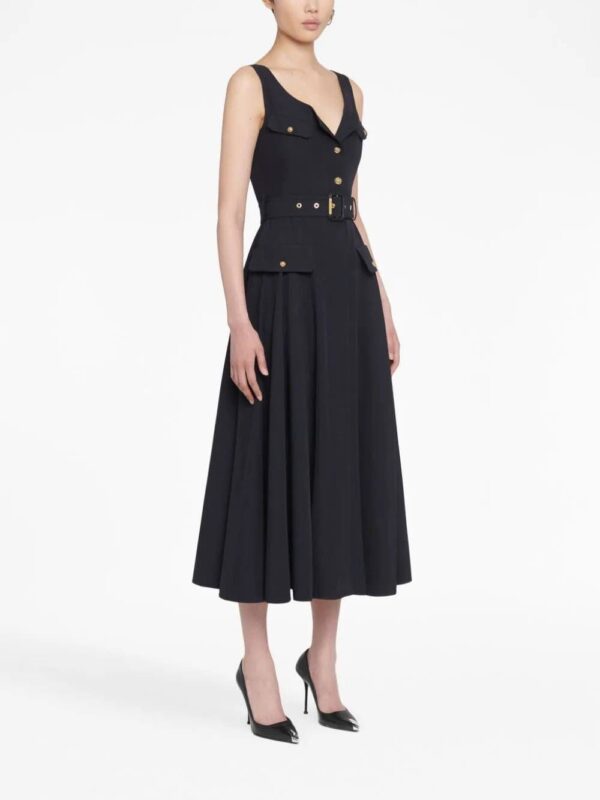Alexander McQueen  belted wool mididress - Image 3