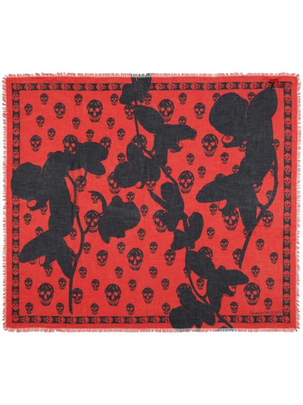 Alexander McQueen  Skull orchid-print scarf