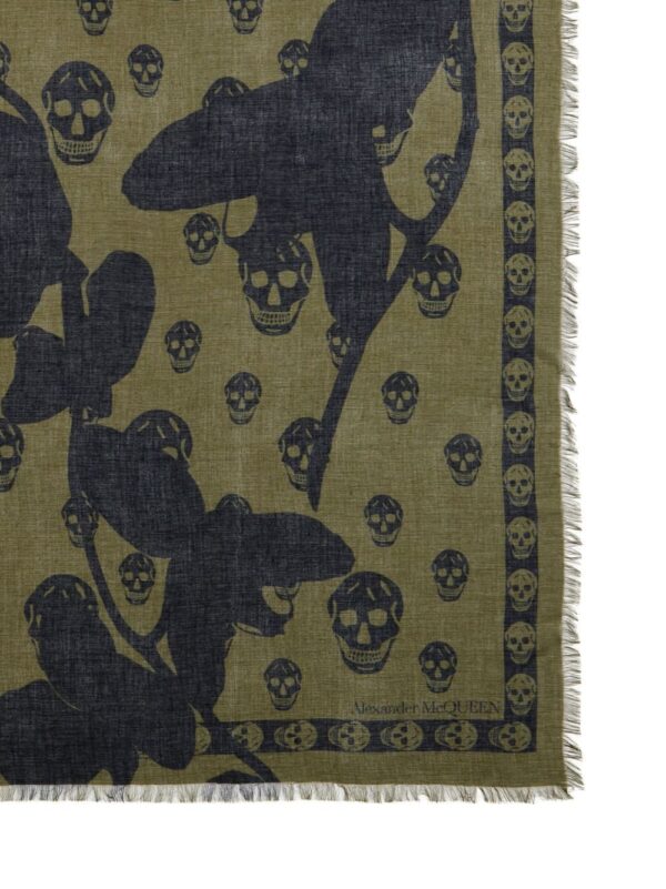 Alexander McQueen  Skull orchid-print silk scarf - Image 2