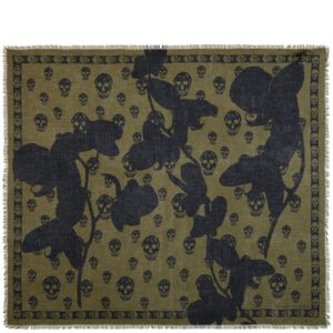 Alexander McQueen  Skull orchid-print silk scarf