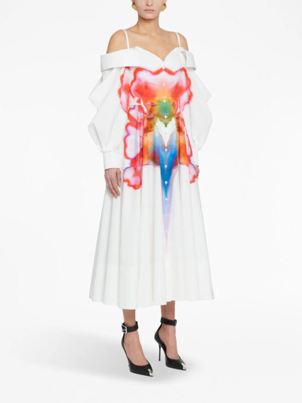 Alexander McQueen  Solarised Flower-print shirtdress - Image 3
