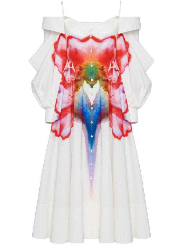 Alexander McQueen  Solarised Flower-print shirtdress