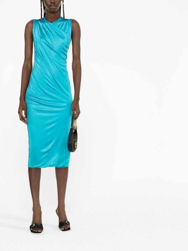 Versace ruched sleeveless midi dress - Image 2