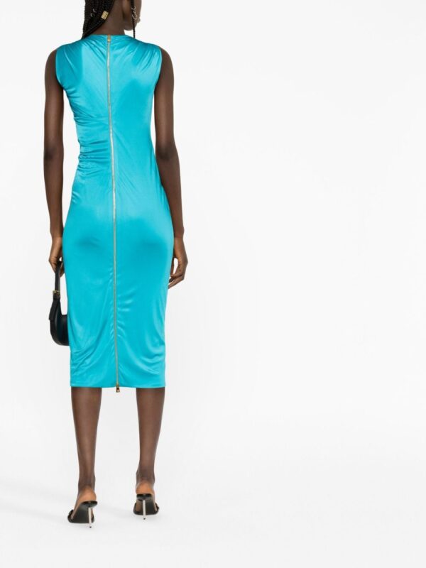 Versace ruched sleeveless midi dress - Image 4