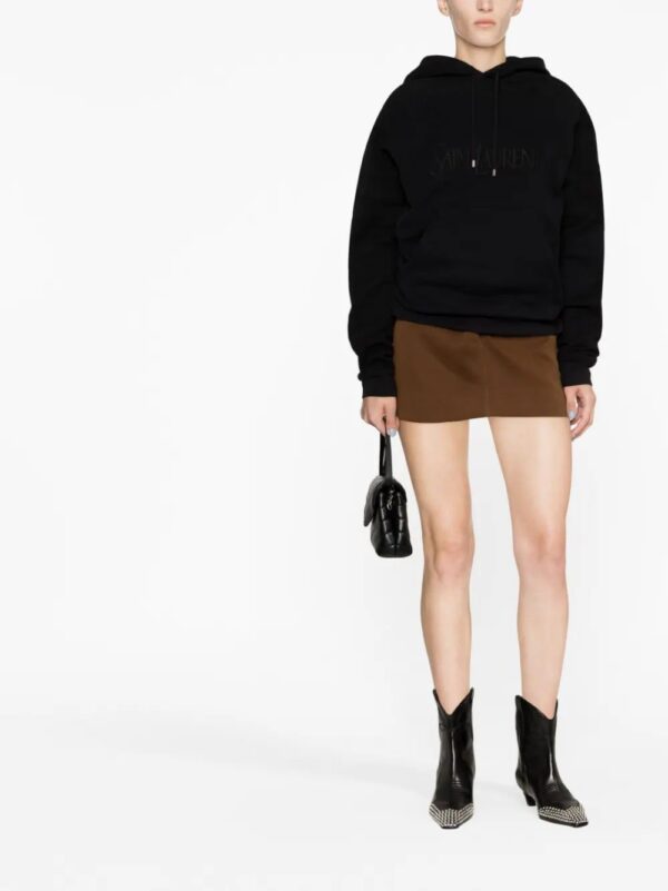 Saint Laurent  embroidered-logo cotton hoodie - Image 2