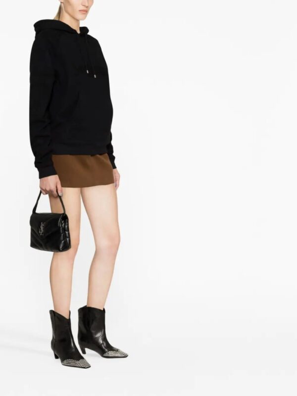 Saint Laurent  embroidered-logo cotton hoodie - Image 3