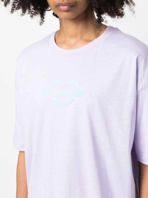 Love Moschino logo-print cotton T-shirt dress - Image 4