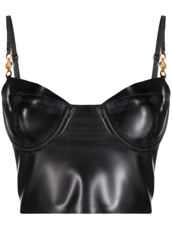 Versace  patent bustier top
