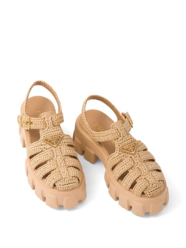 Prada  Monolith raffia platform sandals - Image 3