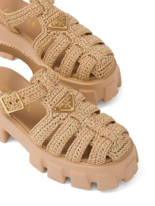 Prada  Monolith raffia platform sandals - Image 4