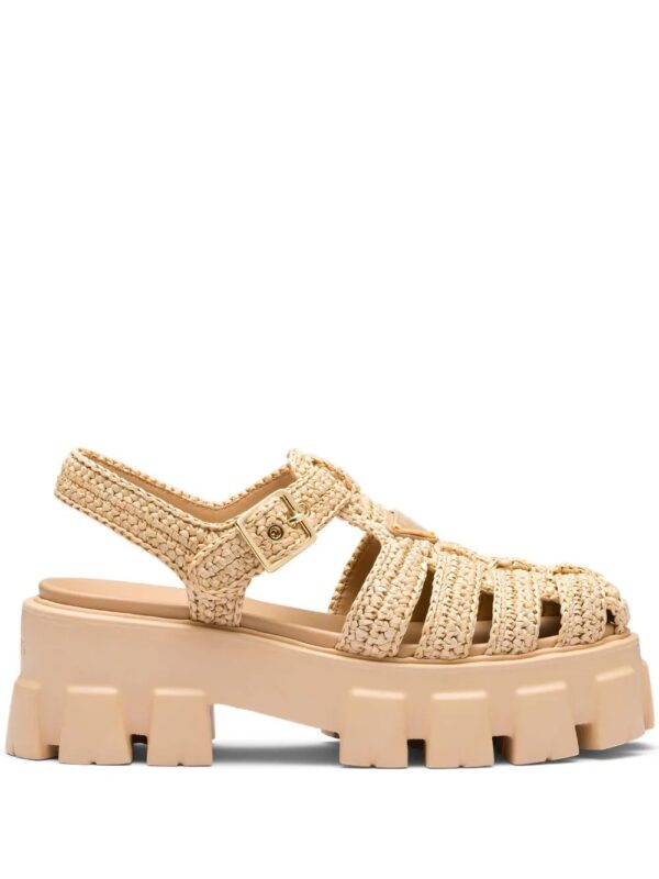 Prada  Monolith raffia platform sandals