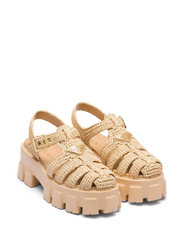 Prada  Monolith raffia platform sandals - Image 2