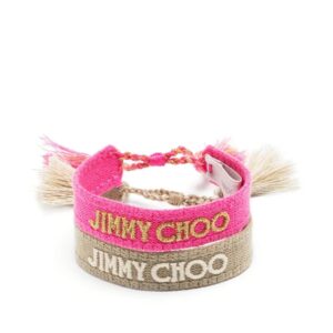 Jimmy Choo  Beach embroidered-logo bracelets