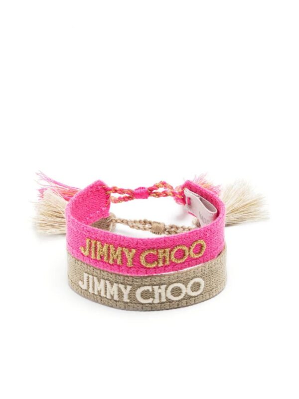 Jimmy Choo  Beach embroidered-logo bracelets