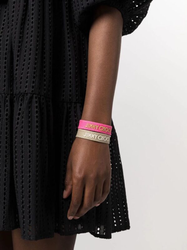 Jimmy Choo  Beach embroidered-logo bracelets - Image 2