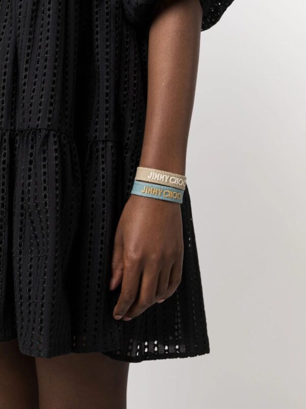 Jimmy Choo  Beach embroidered-logo bracelets - Image 2