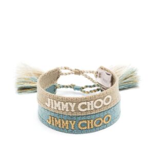 Jimmy Choo  Beach embroidered-logo bracelets