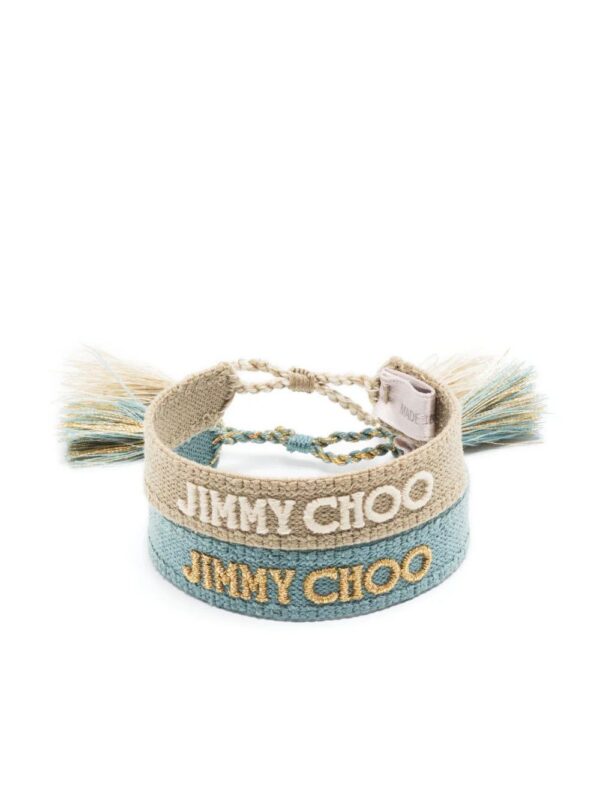 Jimmy Choo  Beach embroidered-logo bracelets