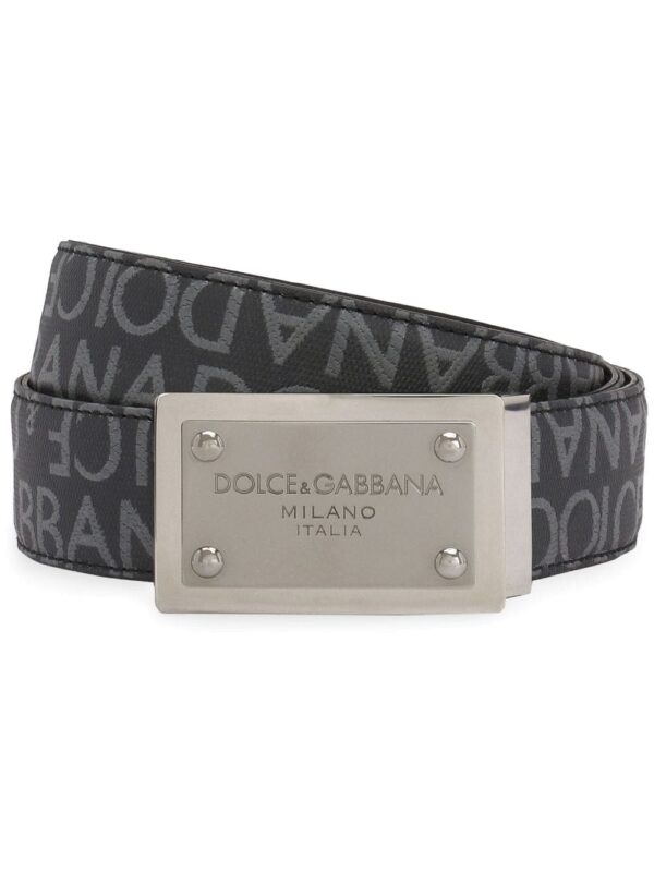 Louis Vuitton logo-plaque jacquard belt