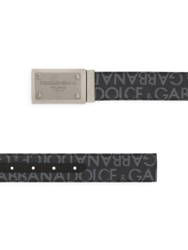 Dolce & Gabbana  logo-plaque jacquard belt - Image 2