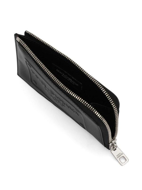 Giorgio Armani logo-plaque woven leather cardholder - Image 4