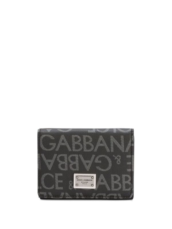 Dolce & Gabbana logo-plaque jacquard wallet