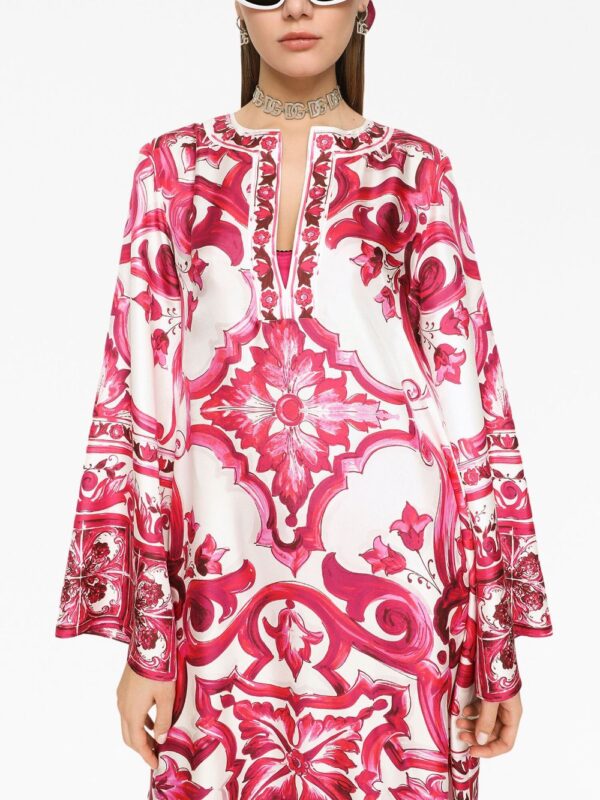 Dolce & Gabbana Majolica-print kaftan dress - Image 4