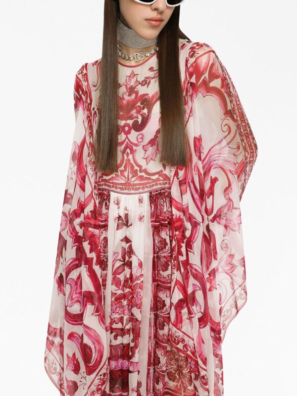 Dolce & Gabbana Majolica-print silk maxi dress - Image 4
