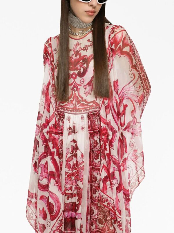 Dolce & Gabbana  Majolica-print silk maxi dress - Image 4