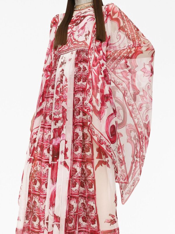 Dolce & Gabbana Majolica-print silk maxi dress - Image 5