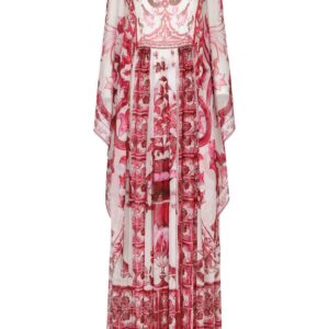 Dolce & Gabbana  Majolica-print silk maxi dress