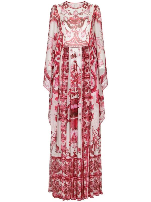 Dolce & Gabbana  Majolica-print silk maxi dress