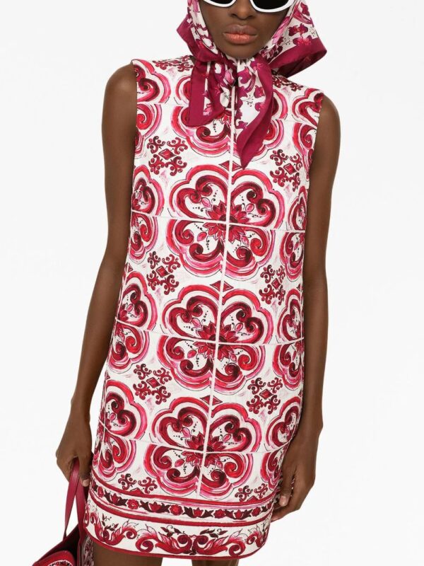 Dolce & Gabbana  Majolica-print shift mini dress - Image 4