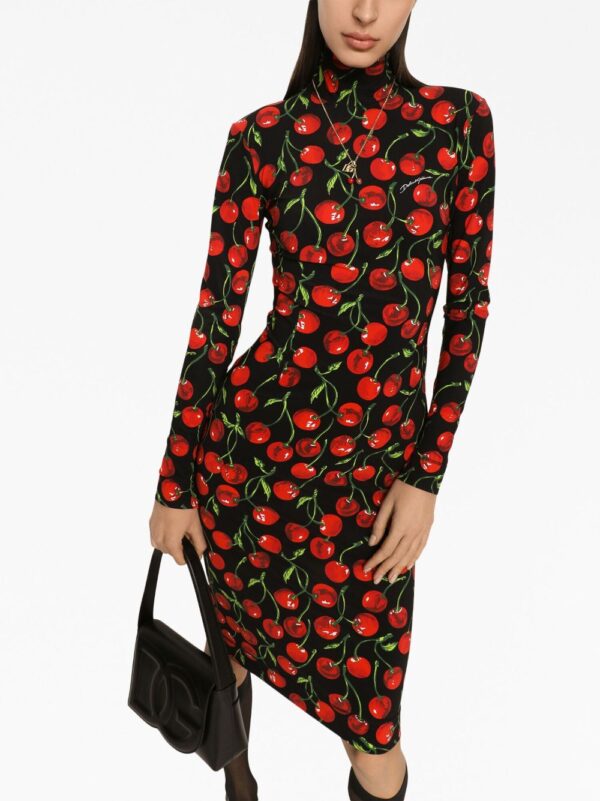 Dolce & Gabbana cherry-print midi dress - Image 3