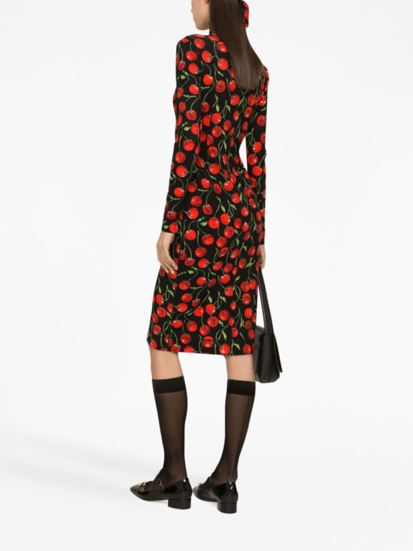 Dolce & Gabbana cherry-print midi dress - Image 2