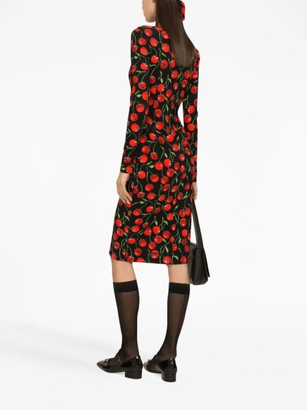 Dolce & Gabbana  cherry-print midi dress - Image 4
