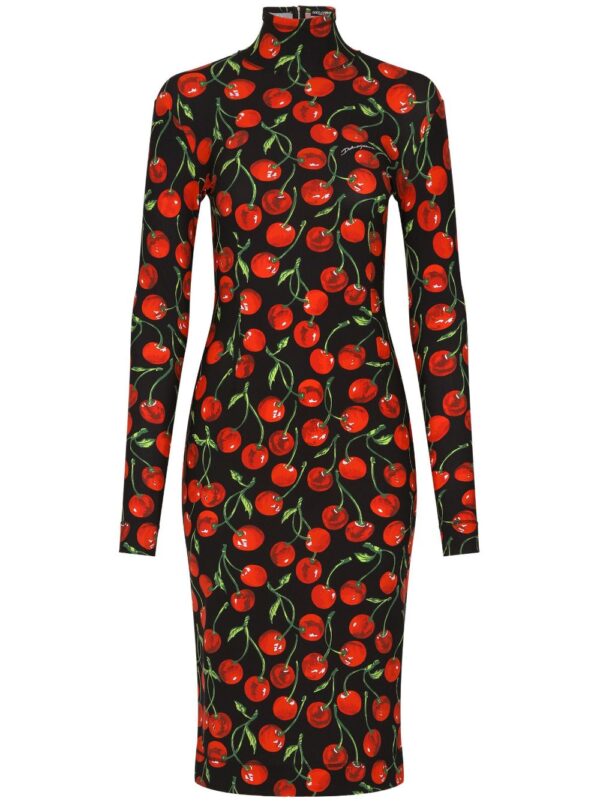 Dolce & Gabbana cherry-print midi dress