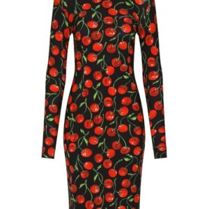 Dolce & Gabbana cherry-print midi dress