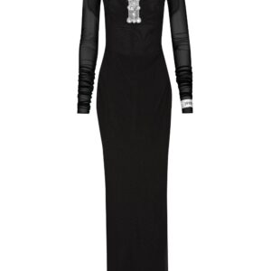 Dolce & Gabbana cross-embellished tulle long dress
