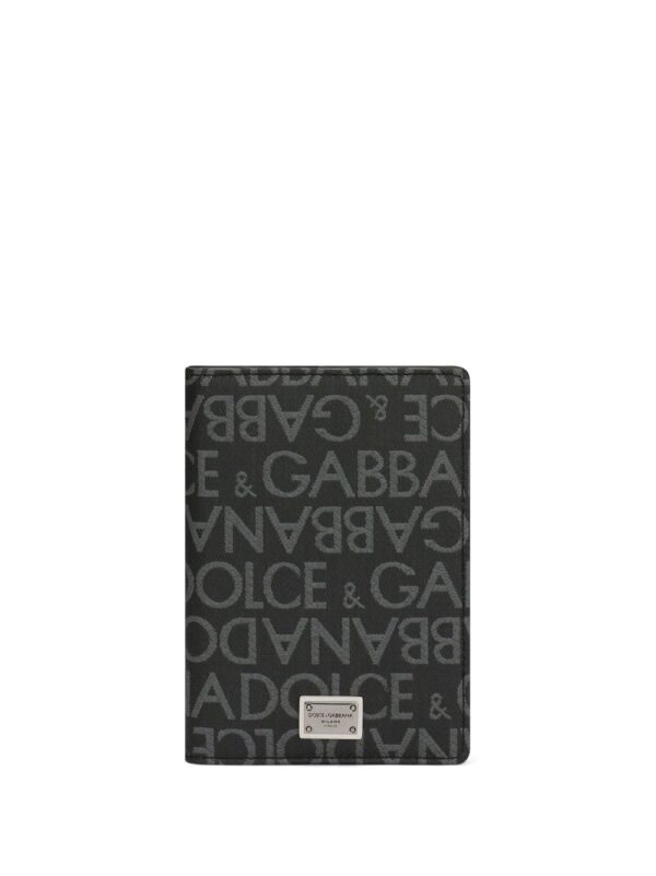 Dolce & Gabbana logo-plaque jacquard cardholder