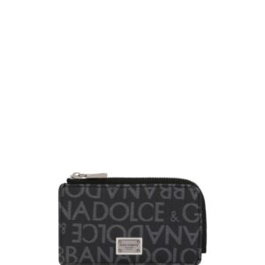Dolce & Gabbana logo-jacquard zip around wallet