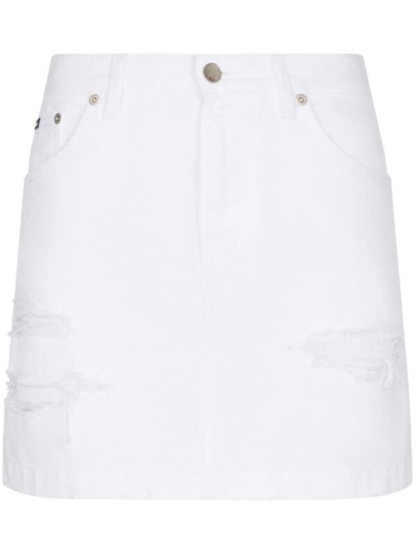 Dolce & Gabbana distressed denim miniskirt